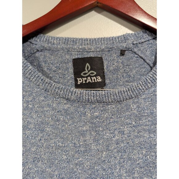 Prana Men's Marled Blue Long Sleeved Lightweight Sweater Crew Neck Size L - Picture 4 of 16